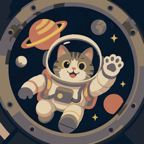 Раскраска по номерам «Кот-космонавт — современная иллюстрация»