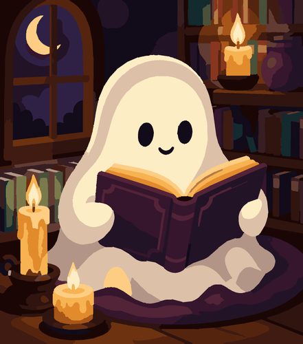 Раскраска по номерам «Призрак с книгой (декоративная)»